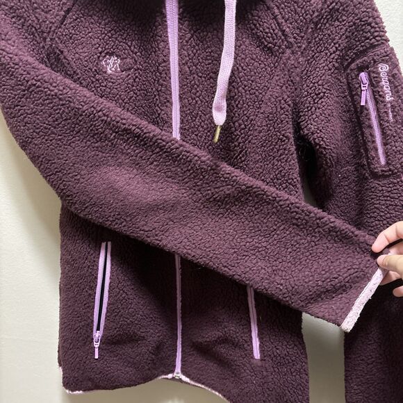 BERGANS OF NORWAY Hadsel Lady Jacket Coat Women's XS Fleece Hooded Purple Zip Up - Picture 3 of 16